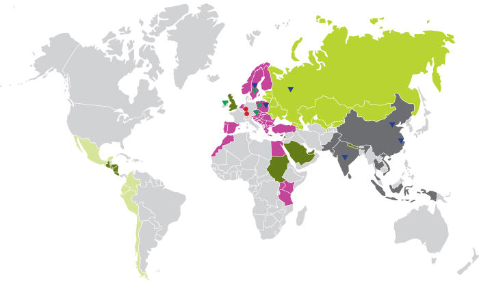 Oriflame Markets - World map